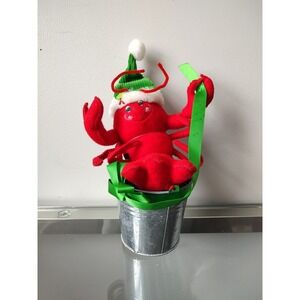 Annalee doll Lobster plush in bucket 2011 Holiday